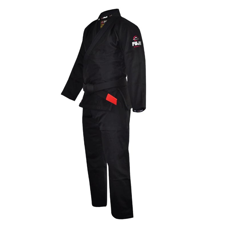 FUJI Lightweight Brazilian Style Jiu Jitsu Uniform, BJJ Uniform with Pearl Weave Fabric Jacket and Bungee Drawstrings, Black, Size A2 - Image 3